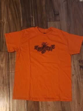 Orange Graphic Crewneck T-Shirt - Unbranded